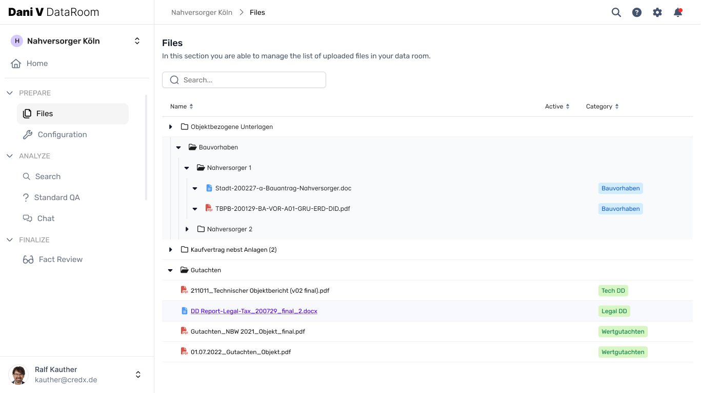 credX KI-Plattform Screenshot 1